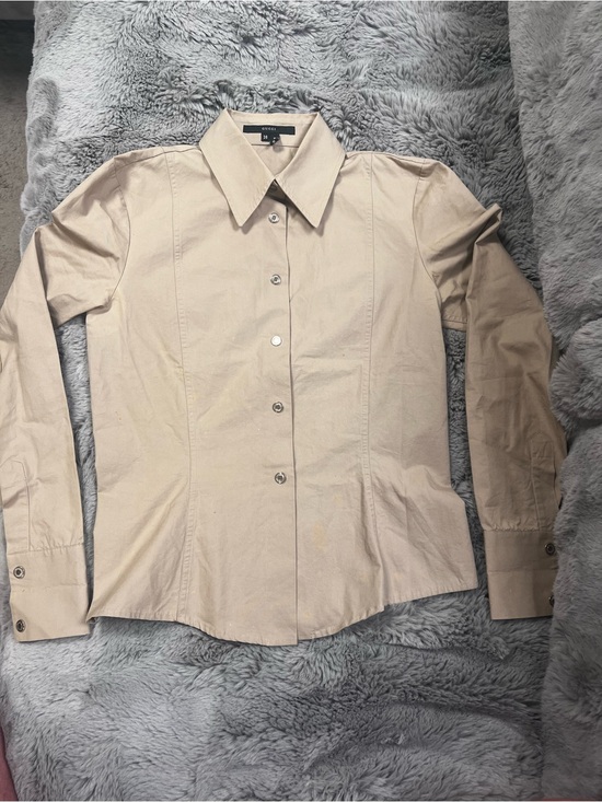 Gucci Tops - GUCCI Beige Button-Up Shirt - Classic Collared Made in ITALY 38 EU size 2 4 XS